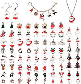 MASSIVE SALE 84P Christmas Enamel Gold Charms for Jewelry Making, Assorted Gold Charms for Christmas Snowflake Snowman Tree Hat DIY Necklace Bracelet Earrings Making Crafting Decoration