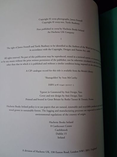 Vanishing Ireland / James Fennell & Turtle Bunbury / 1st ed. / 2009