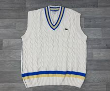 Lacoste Cable Knit Cricket Tennis Heavyweight Sleeveless Jumper Vest Mens XXL