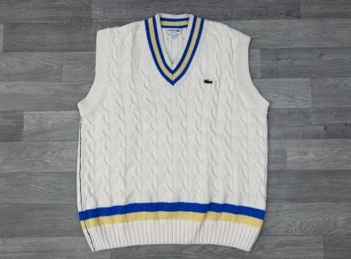Lacoste Cable Knit Cricket Tennis Heavyweight Sleeveless Jumper Vest Mens XXL