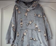 Grey M&S Fleece Glow In The Dark Oversized Hoodie (5-6 years)