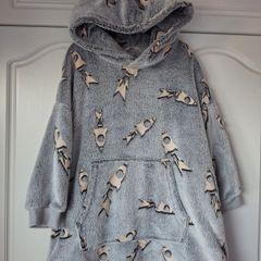 Grey M&S Fleece Glow In The Dark Oversized Hoodie (5-6 years)