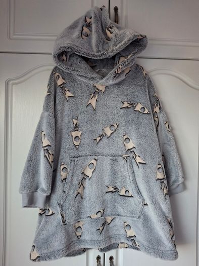 Grey M&S Fleece Glow In The Dark Oversized Hoodie (5-6 years)