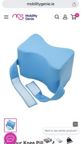 Foam knee support pillow with strap and Velcro fastener