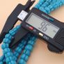 Antique African Style Turqouise Blue Melon Shape Glass Beads Necklace Strand 26 in long Image 3