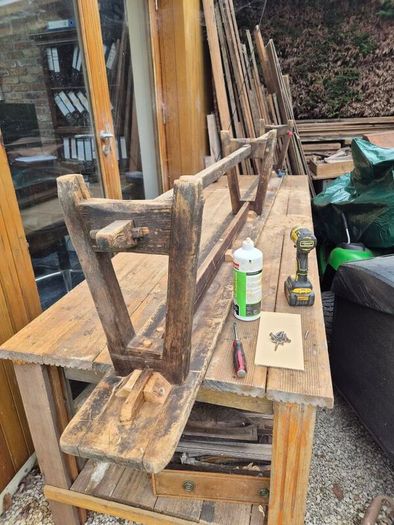 Antique mid 18c yew bench