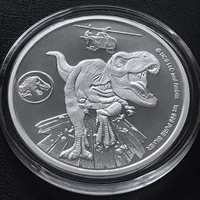 2022 Fiji 50 Cents 1 oz Silver Bullion Coin - Jurassic World Dominion: T-Rex Chase BU (In Capsule)