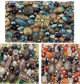 Approx 1000 Jewellery Beads 250g includes 3 x sets of Jade, Orange & Brown Green Jewellery Making Mixed Beads (FREE POSTAGE)