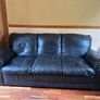 2-Piece Black Leather Sofa Set Image 2