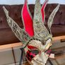 Authentic New Venetian Jester Mask In Red And Gold Italy Image 3