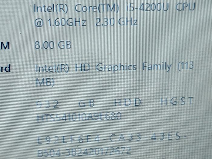 HP Pavilion 15.6 inch Laptop,Model 15-n098sa,  Intel Core i5-4200U CPU, 2.3GHz, 8GB Ram, 1 Terrabyte HDD, Windows 10, Microsoft Edge, Chrome and VLC