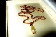 Vintage Hallmarked 'Rope' Chain &amp; Teardrop Pendant