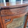 Velvet lined Display Cabinet Antique vintage Edwardian Mahogany Serpentine glass bow fronted display cabinet Image 4