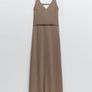ZARA Knit V-neck midi dress with straps Image 3