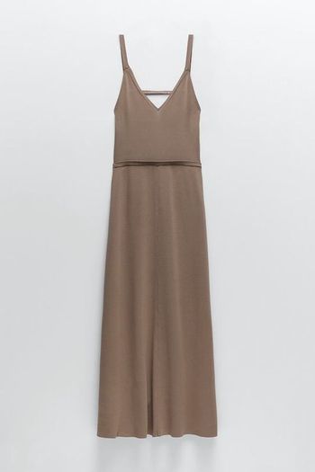 ZARA Knit V-neck midi dress with straps