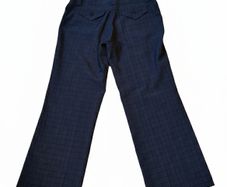 Grey Check Wide Leg Trousers Size 42 Smart Office Elegant