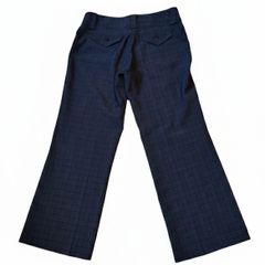 Grey Check Wide Leg Trousers Size 42 Smart Office Elegant