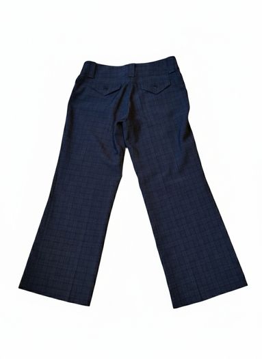 Grey Check Wide Leg Trousers Size 42 Smart Office Elegant