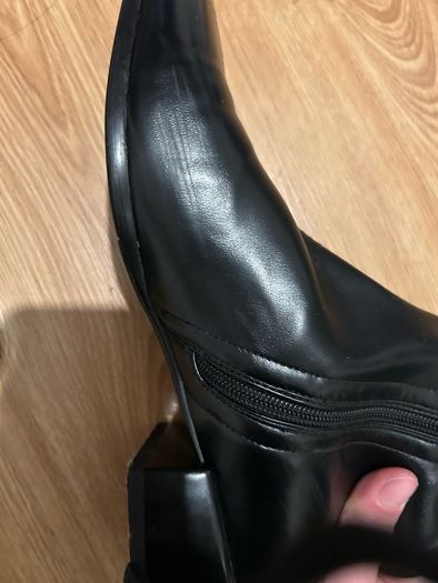 faux leather black boots