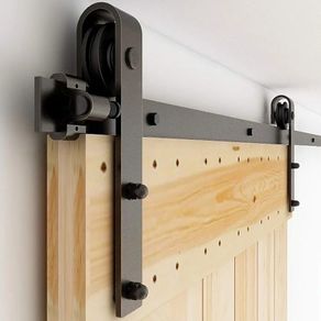 Sliding Barn Door Kit 5FT/152CM Black Heavy Duty Barn Door Sliding Hardware Track Kit for Single Wood Door 76CM Wide