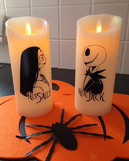Jack and sally candles