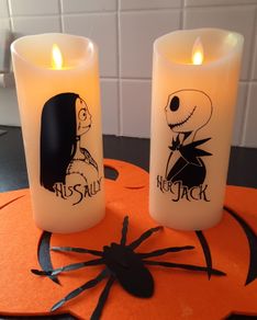 Jack and sally candles
