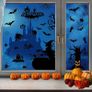 Halloween Window Stickers Reusable Black Halloween Window Clings Scary Decorations Bat Witch Spiders Pumpkin Window Decals Display for Home Party Image 5