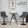 NEW SALE | Retro Bar Stools Set of 2, Adjustable Kitchen Stool, Upholstered Bar Chairs with Back, Swivel Seat, Dark Grey Image 3