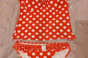 Brand new F&amp;F red polka dot halter neck tankini swimsuit  size UK10 cup 38C Postage included