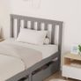 Single Bed Frame with Storage Drawers, Sturdy Bed Base for Kids Adults, With Footboard, Wood Bed Frame Without Mattress Grey Image 4