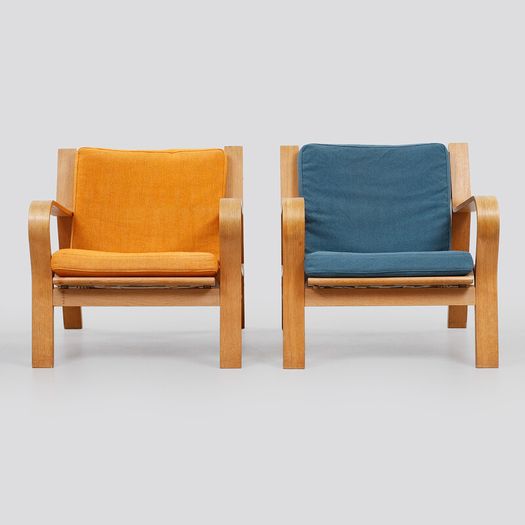 Mid century HANS J. WEGNER. A pair of GE-671 armchairs , Getama