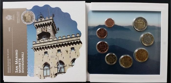 San Marino 2015 uncirculated UNC Official 8 coin set