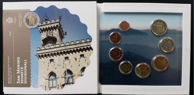 San Marino 2015 uncirculated UNC Official 8 coin set