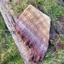 Handmade crochet triangle shawl wrap. Brown and beige ombre lacy shawl Image 2