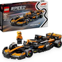 Speed Champions McLaren F1 Team MCL38 Race Car Toy - Model Kit w/a Collectible Formula 1 Driver Minifigure - Gift for 10+ Year Old Boys, Girls and Adult Motorsport Fans - 77251
