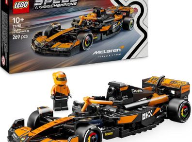 Speed Champions McLaren F1 Team MCL38 Race Car Toy - Model Kit w/a Collectible Formula 1 Driver Minifigure - Gift for 10+ Year Old Boys, Girls and Adult Motorsport Fans - 77251