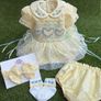 girls hand smock dress kick pants bows and socks Image 9