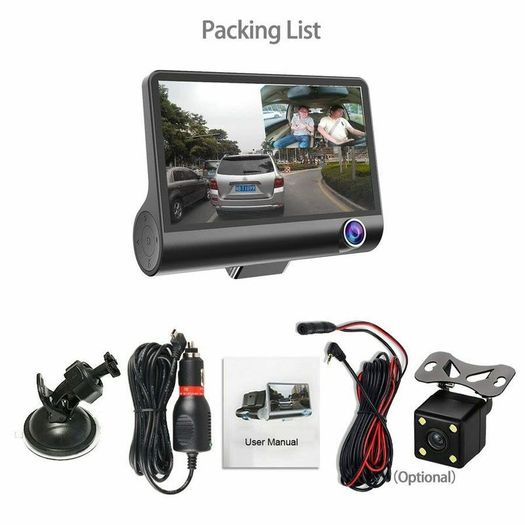 Brand New 1080P Car DVR 4.3 inch Lens Dash Cam Front and Rear Video Recorder Camera G-sensor