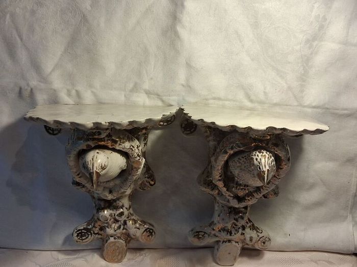 A Pair of Nineteenth Century Creamware Wall Brackets