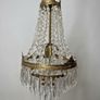 Vintage French Brass & Glass Cascading Chandelier Image 3