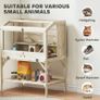 Hamster cage, 2 levels, small pet cage with storage compartment, accessories, 84 x 53 x 110 cm, Natural wood Image 2