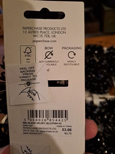 30 Paperchase Black Velvet & Silver Gift Bows