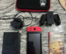 Nintendo Switch with Rayman game controller attachment dock protective case