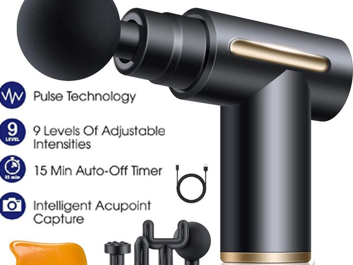4 Heads Massage Gun Deep Tissue Handheld Percussion Muscle Percussion Massager