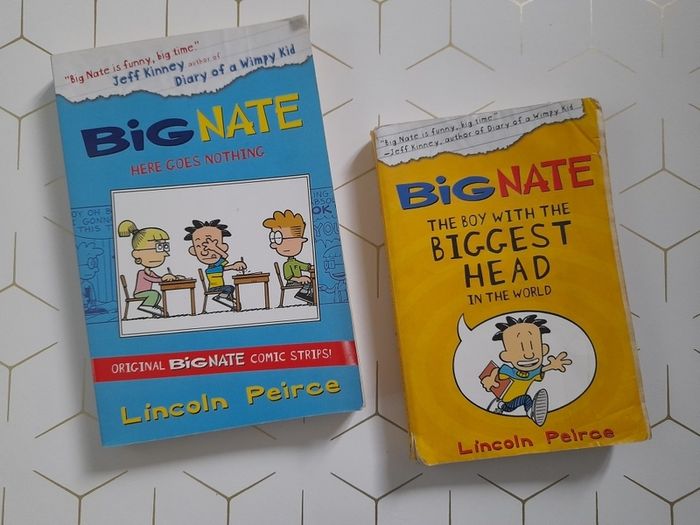 Big Nate goes bananas. Big Nate the crowdgoes wild. Big Nate here goes nothing. Big Nate the boy with the biggest head.