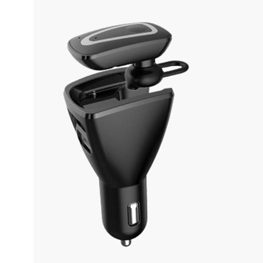 2 in 1 Car Charger Dual USB Wireless Bluetooth Earphone Handsfree Headset 12V