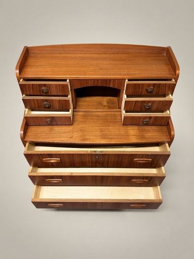 Elegant Danish Mid-Century Teak Secretary Desk, 1970s