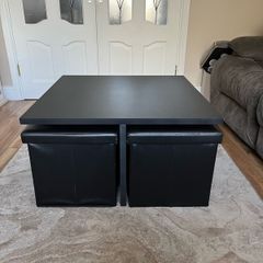 Coffee table with 4 storage boxes