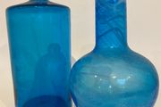 2 vintage blue bottles