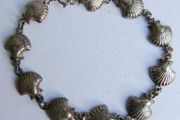 Vintage Sterling Silver 925 Shell Bracelet Conchas - Shell Bracelet (length 7,5" - 3,86g)